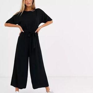 Black tie waist jumpsuit